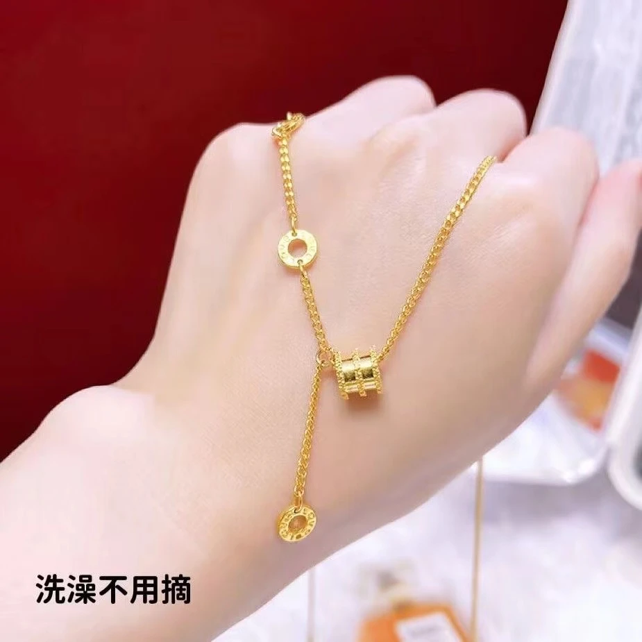 坠链均足银 【高定】路路通罗马数字小蛮腰流苏项链气质百搭锁骨链