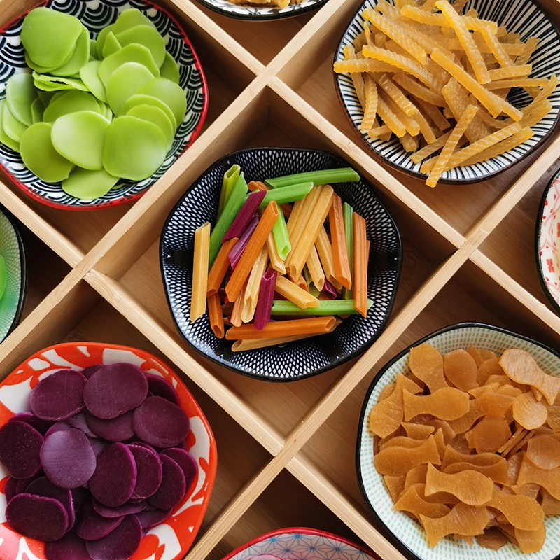 韩小欠全家福虾片薯条胚料多合一混合装自己炸休闲膨化酥脆油炸