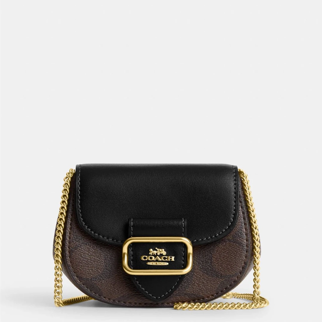 COACH/蔻驰  黑棕老花小废包   CK439 IMAA8 经典翻盖单肩手袋