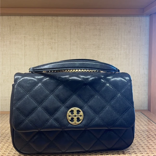 TORY BURCH/汤丽柏琦大号方胖子黑色斜挎包148244尺寸29*22*9
