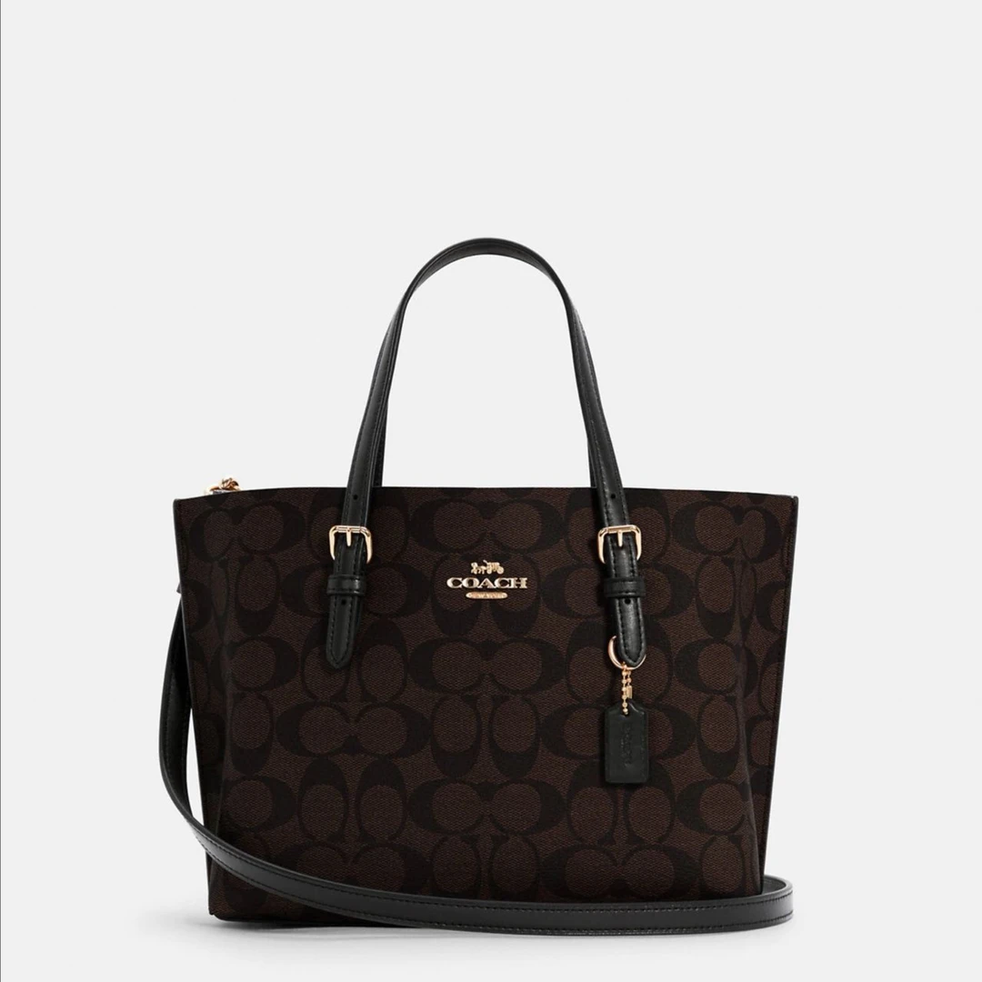 COACH/蔻驰 Mllie 小号黑棕老花托特包   25cm*19cm*12.5cm单肩