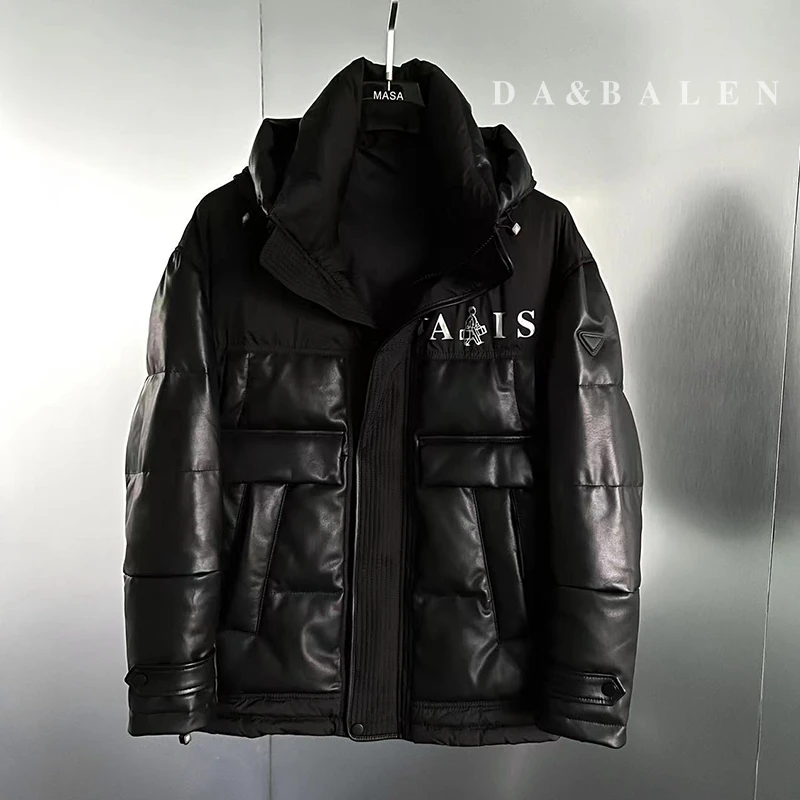 PDA三角标 進口绵阳皮皮鹅绒保暖真皮羽绒服外套DM89003