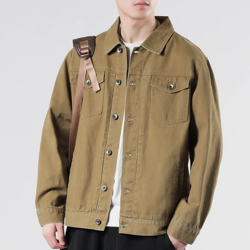 水洗做旧牛仔外套男女春秋潮牌百搭复古牛仔衣加肥加大码夹克