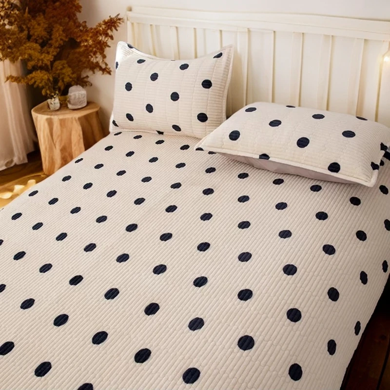 【大波点】母婴级A类绗缝床盖三层牛奶绒加厚加密枕套