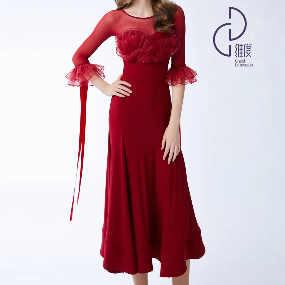 【维度舞服】L34原创设计女士连衣裙摩登舞衣拉丁舞溯源好物显瘦
