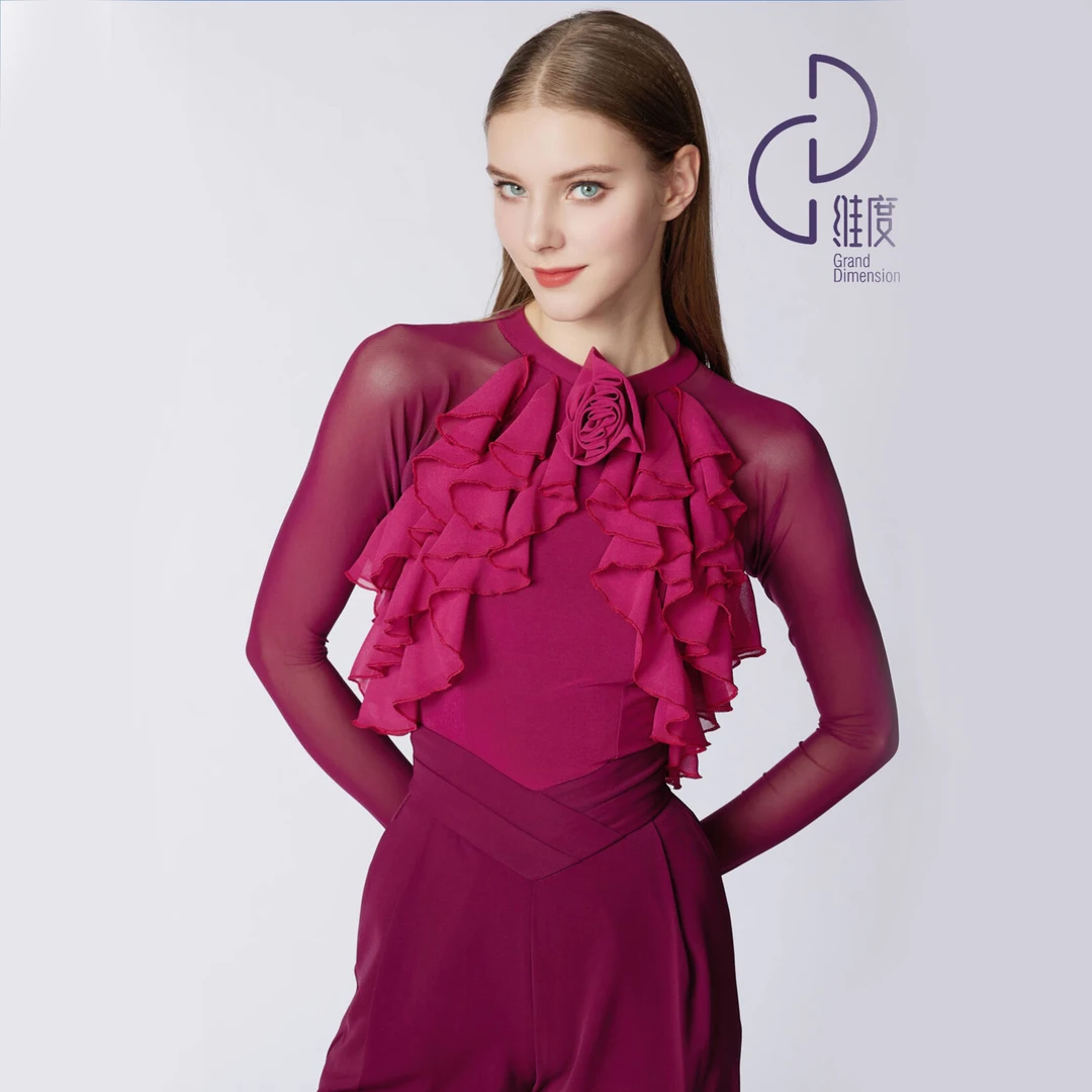 【维度舞服】Y372女士上衣摩登舞拉丁舞广场舞练习赛服溯源好物
