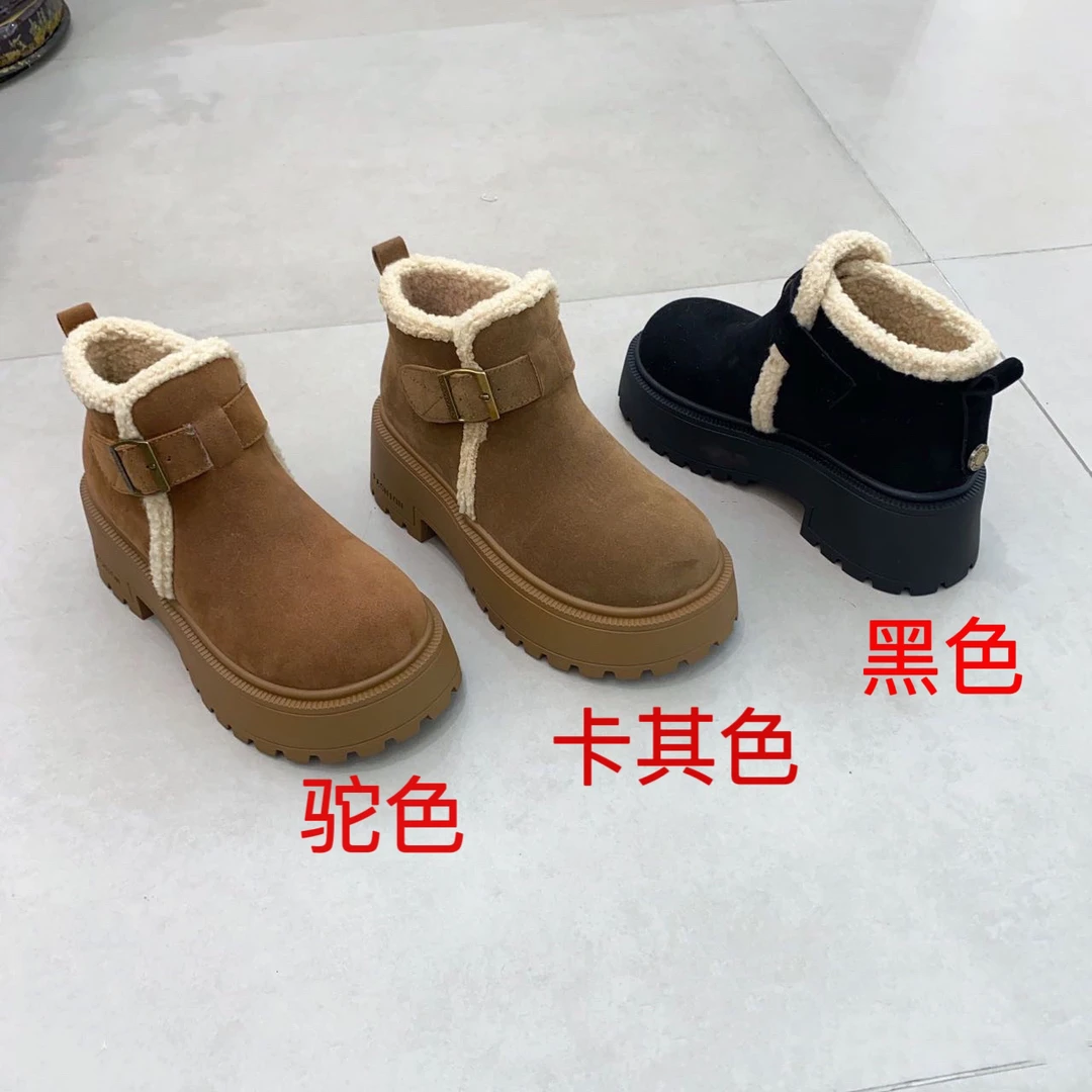 新疆（6厘米）雪地靴女款2024秋冬新款复古时尚保暖棉鞋957