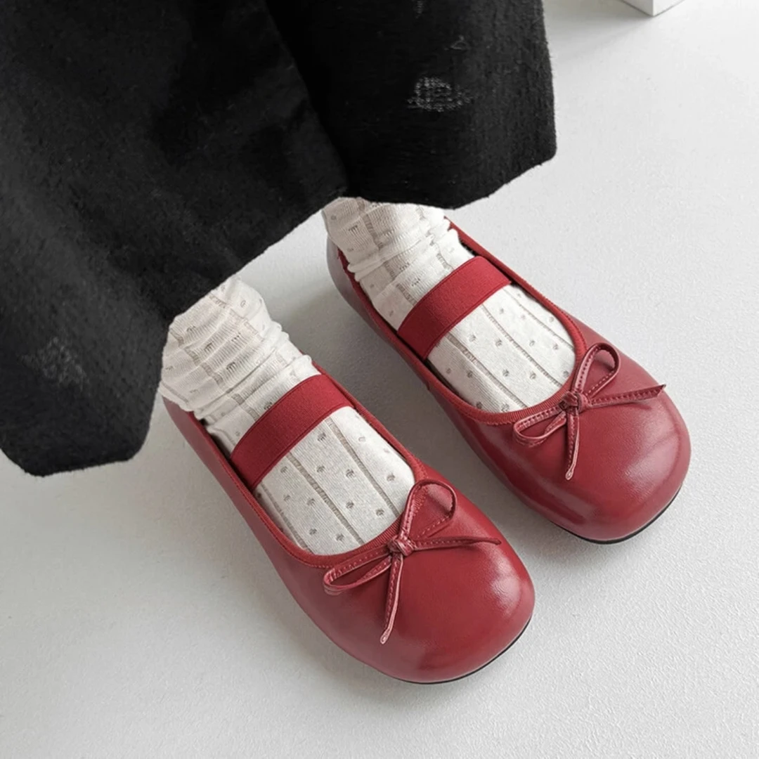 新疆法式气质芭蕾平底单鞋女复古蝴蝶结玛丽珍鞋夏366-2