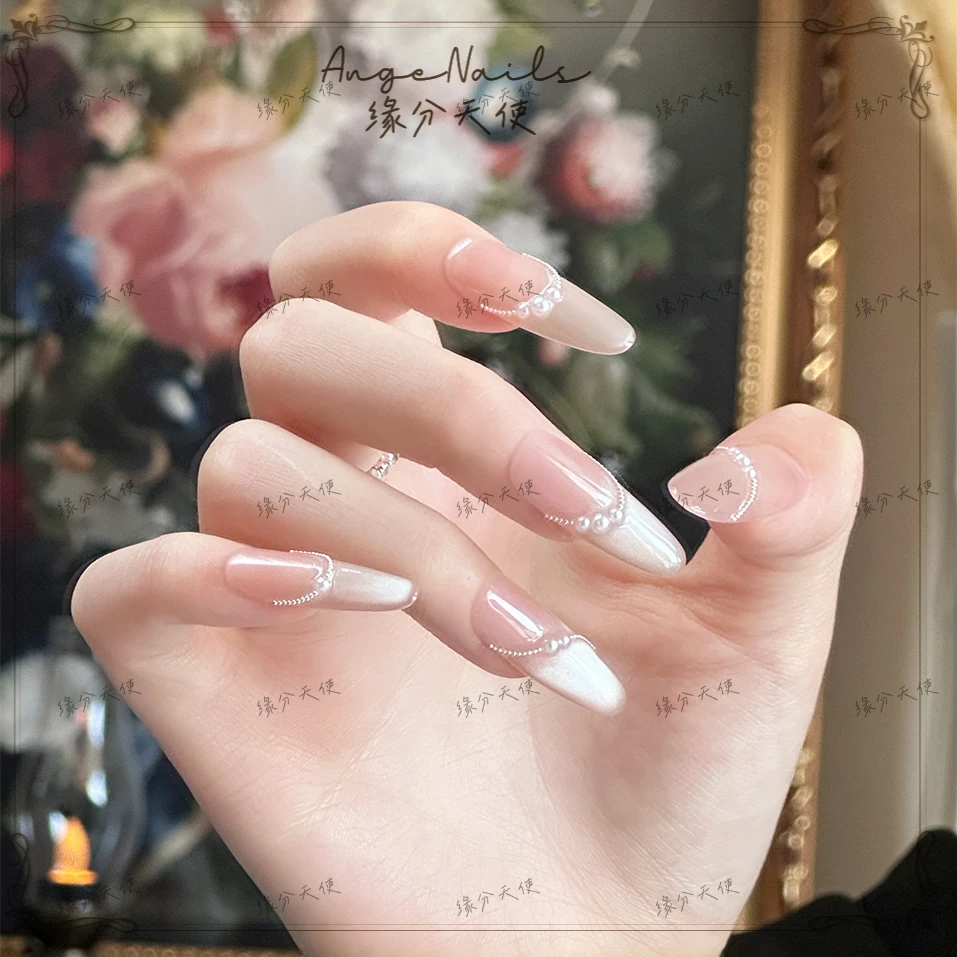 缘分天使【温莎公主】纯手工定制美甲拆卸穿戴甲A0017