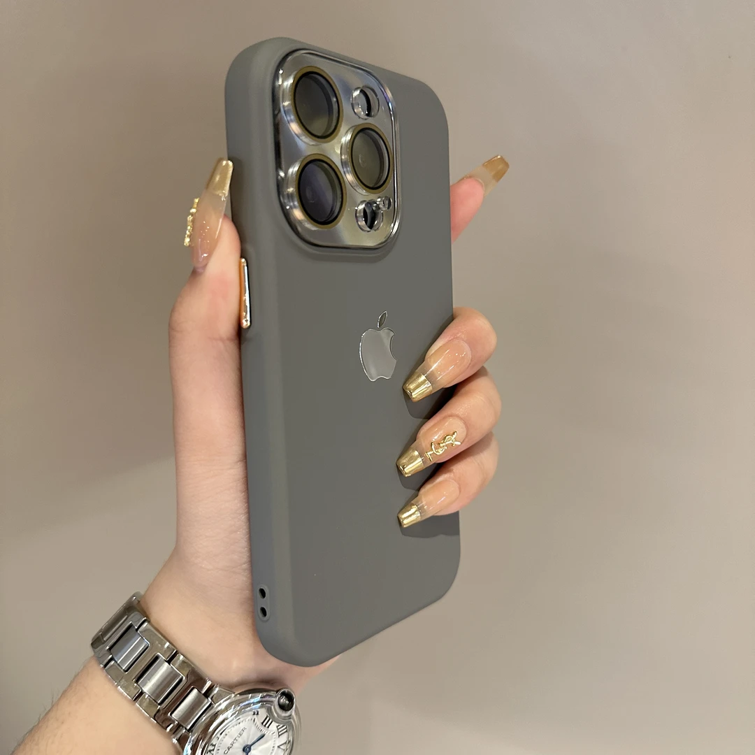 小视窗纯色适用16液态硅胶iPhone15苹果手机壳带镜头膜14全包套13