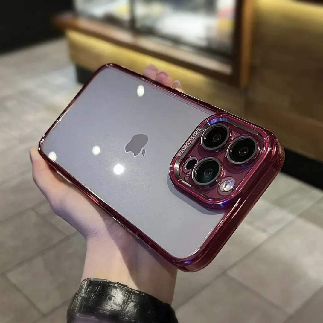 苹果15简约透明手机壳全包高级iphone14promax防摔创意镜头13硬壳
