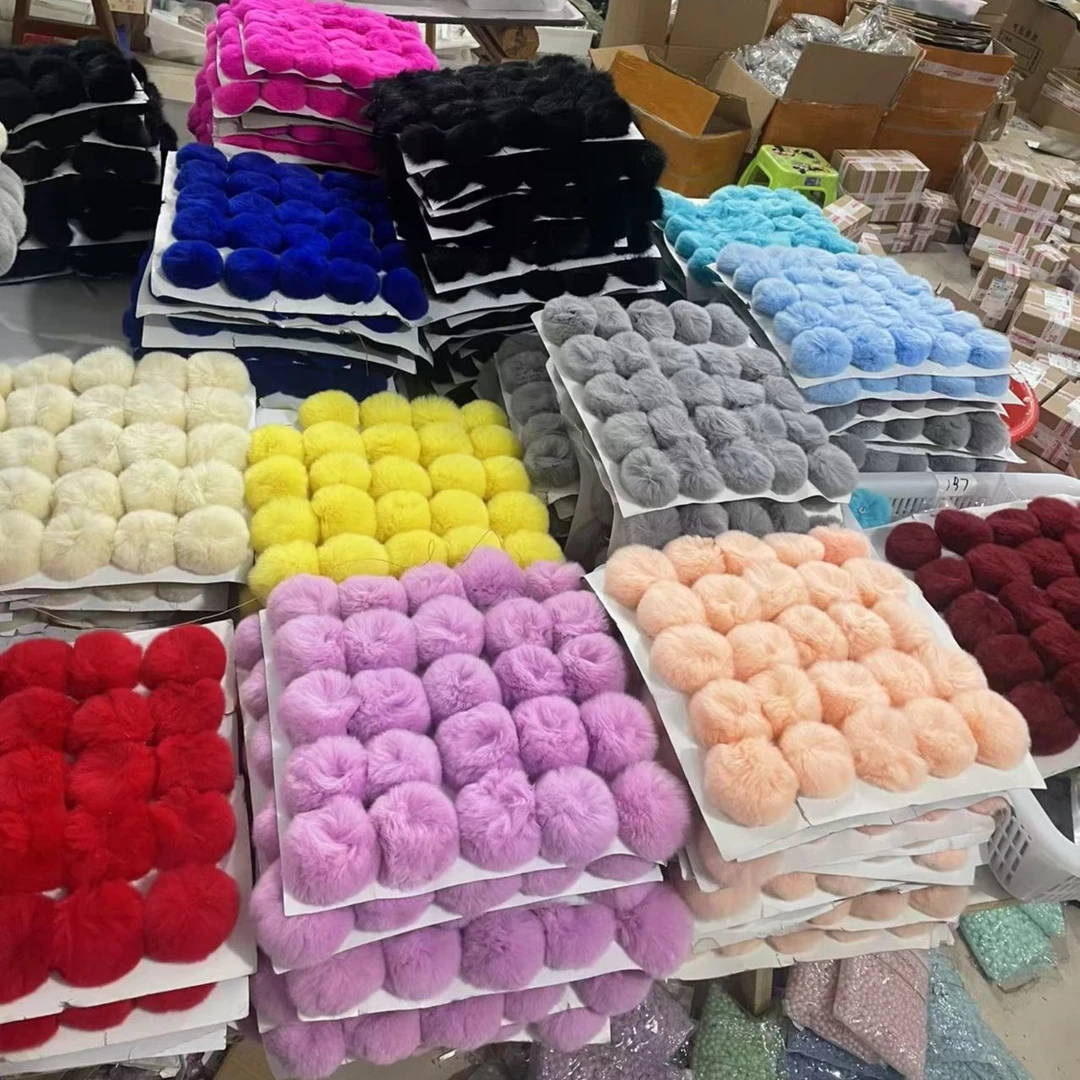 【大毛球】真妲己獭兔毛球手工diy饰品配件手机链钥匙扣包挂DIY配饰
