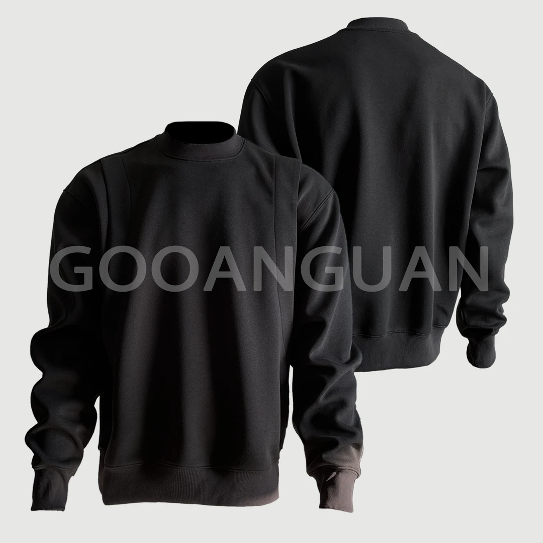 短宽小领口卫衣高级灰系列男士百搭休闲宽松卫衣打底套头男款长袖