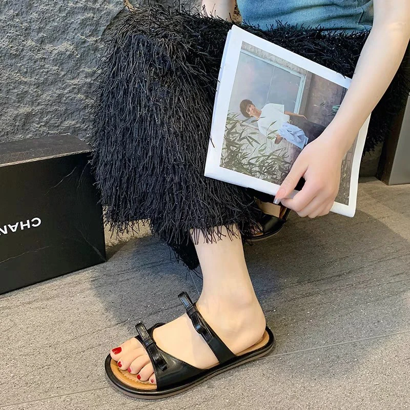 素素时尚女鞋拖鞋网红百搭夏季休闲ins仙女风软底韩版平底