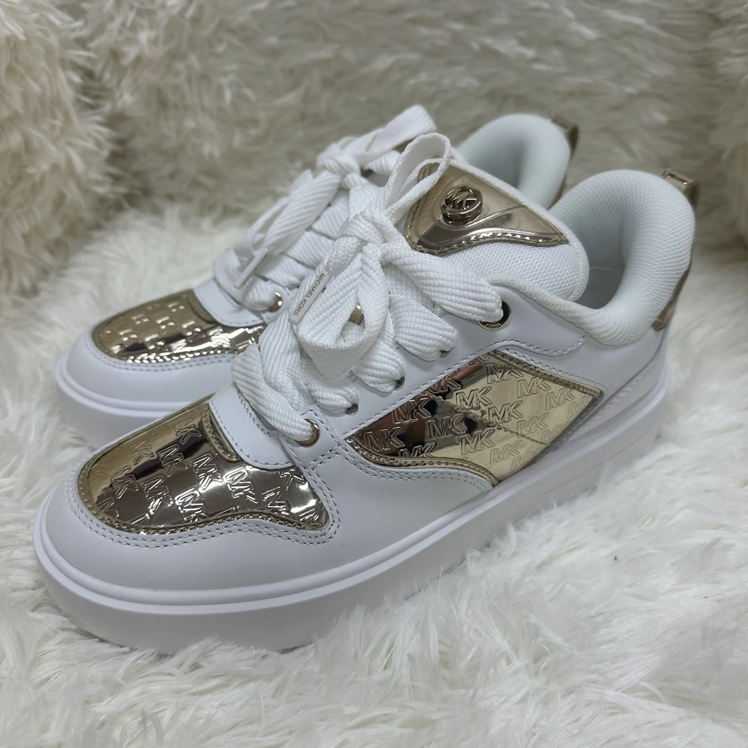 99新 MICHAELKORS/迈克高仕  白金高帮板鞋/纯白板鞋