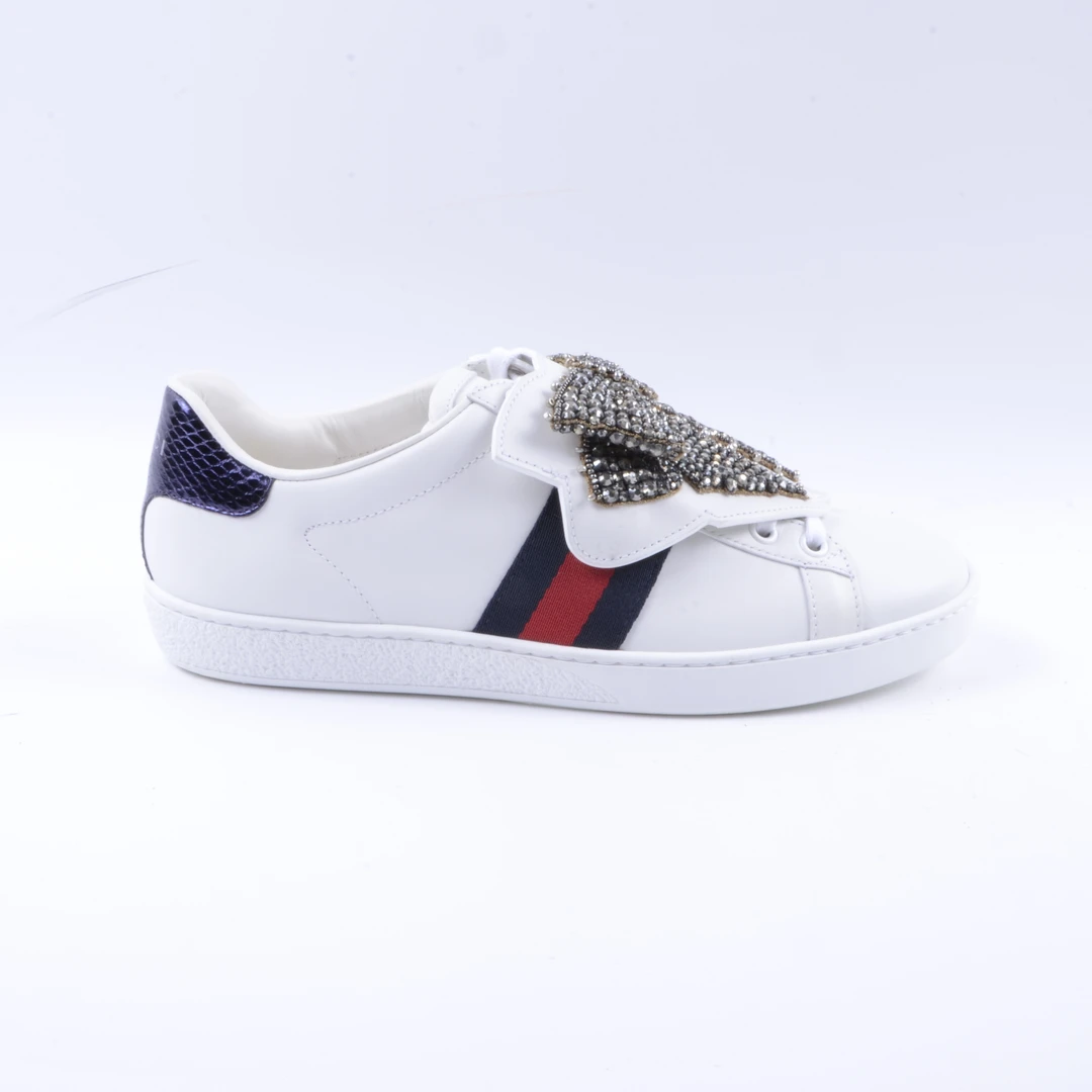 GUCCI/古驰可拆卸装饰系带板鞋38