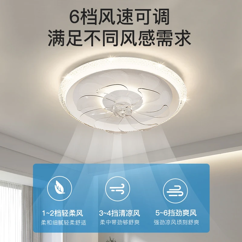 6018新款风扇灯360度摇头七片大扇叶餐厅卧室房间节能护眼吸顶灯