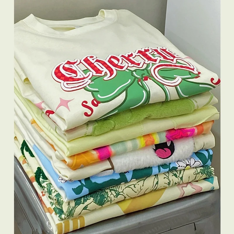 【编码1039-1055】短袖t恤男女同款夏季宽松纯棉半袖上衣服佐朗格奴