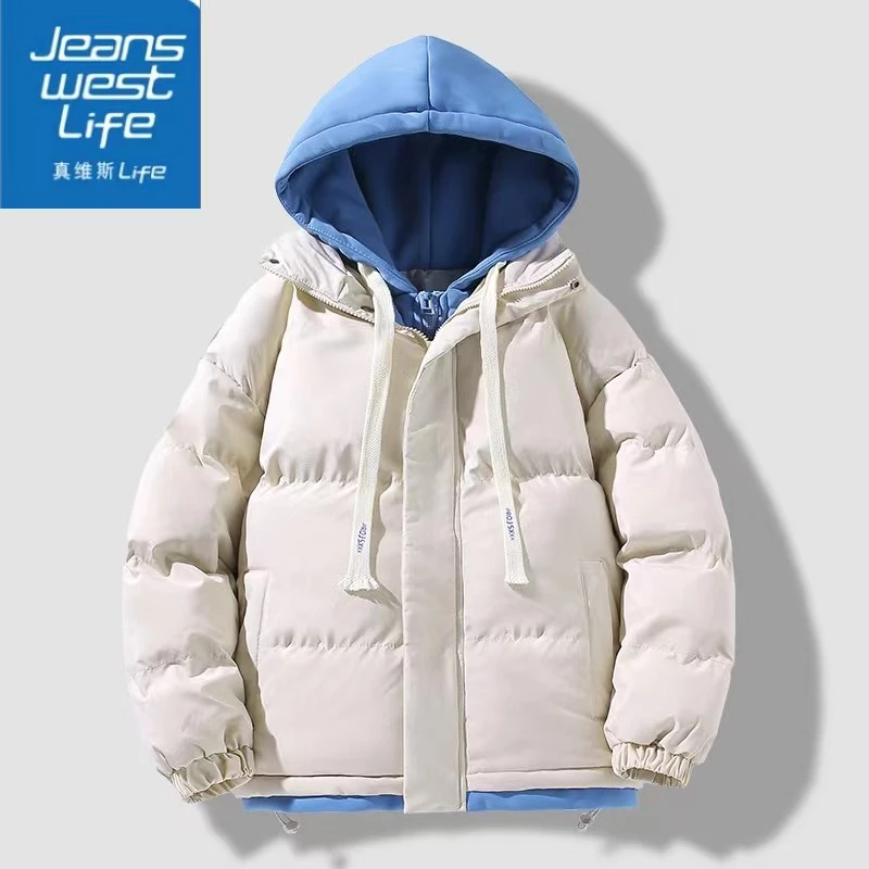 JEANSWEST LIFE真维斯集团秋冬潮流连帽情侣棉衣男女同款新款棉服
