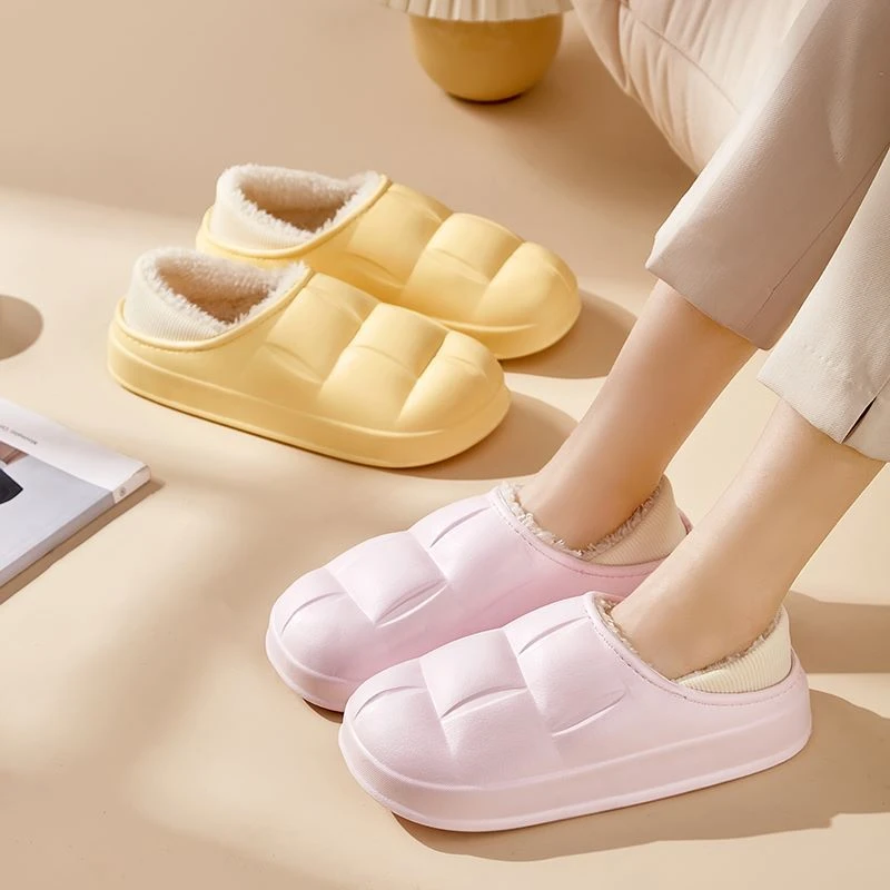 2024防水棉拖鞋秋冬女士包跟室内家居厚底可外穿保暖加绒耐脏棉鞋