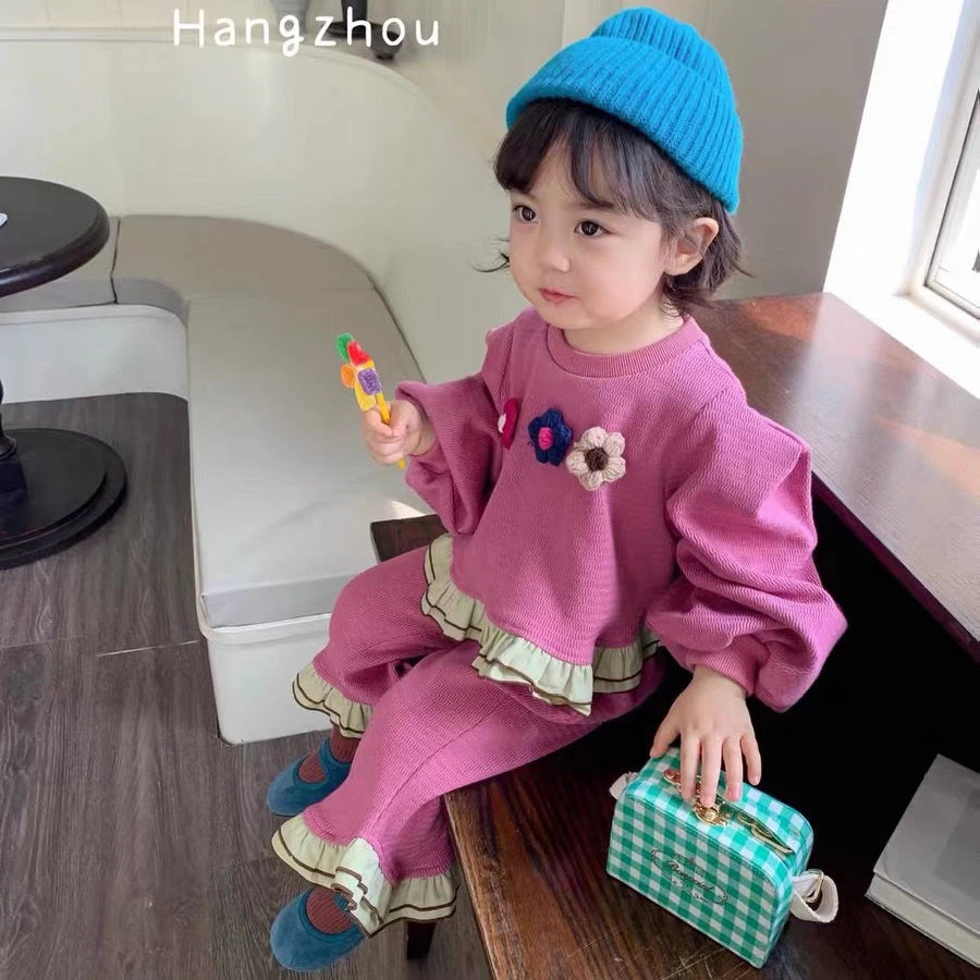 女童春装洋气套装2025新款时髦儿童装女孩宝宝卫衣两件套春秋装