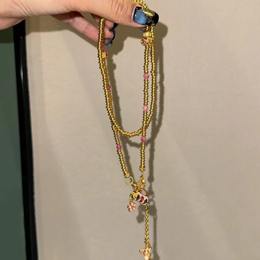 铜合金项链 重工平安锁新中式项链-1548