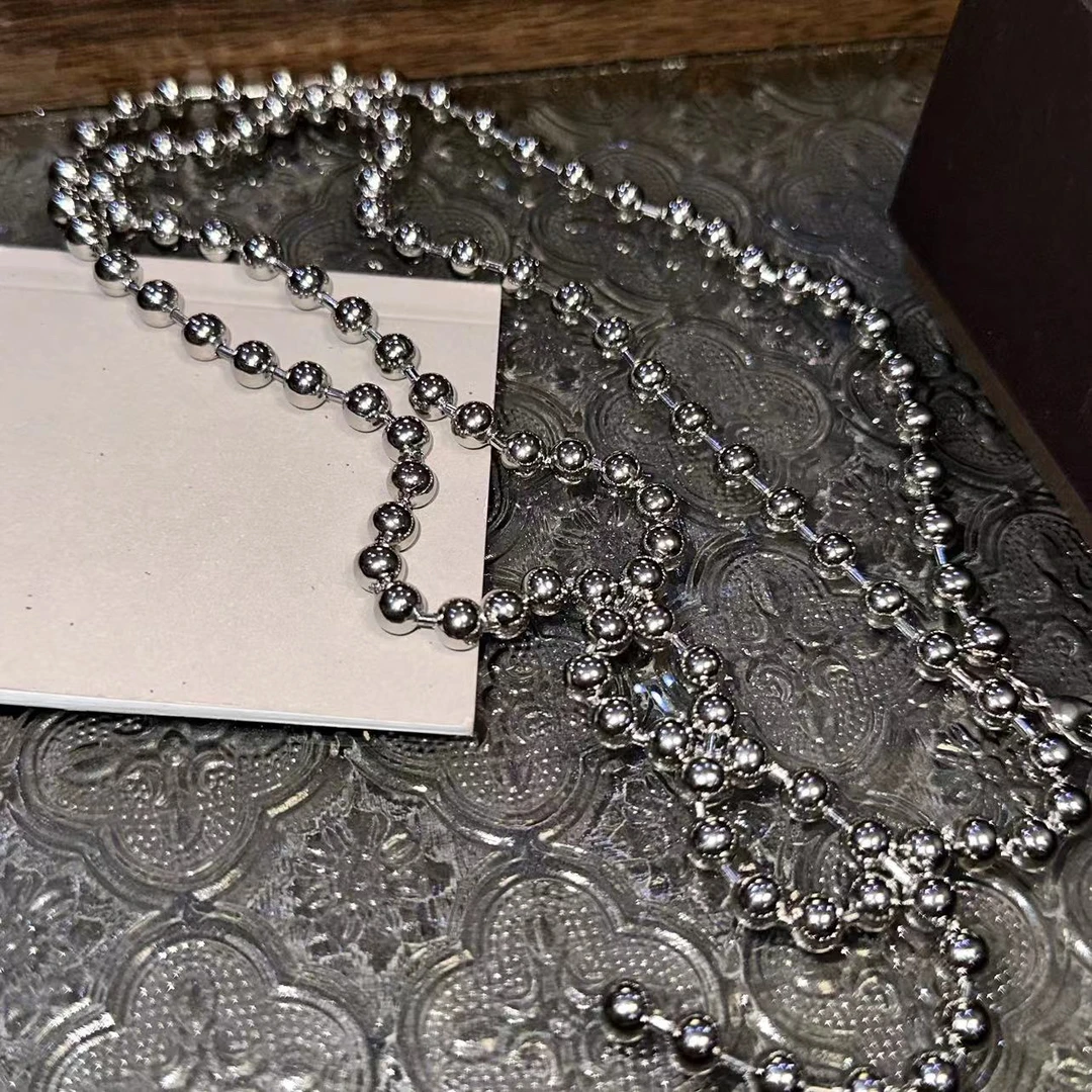 钛钢项链 圆珠百搭长款项链-1416