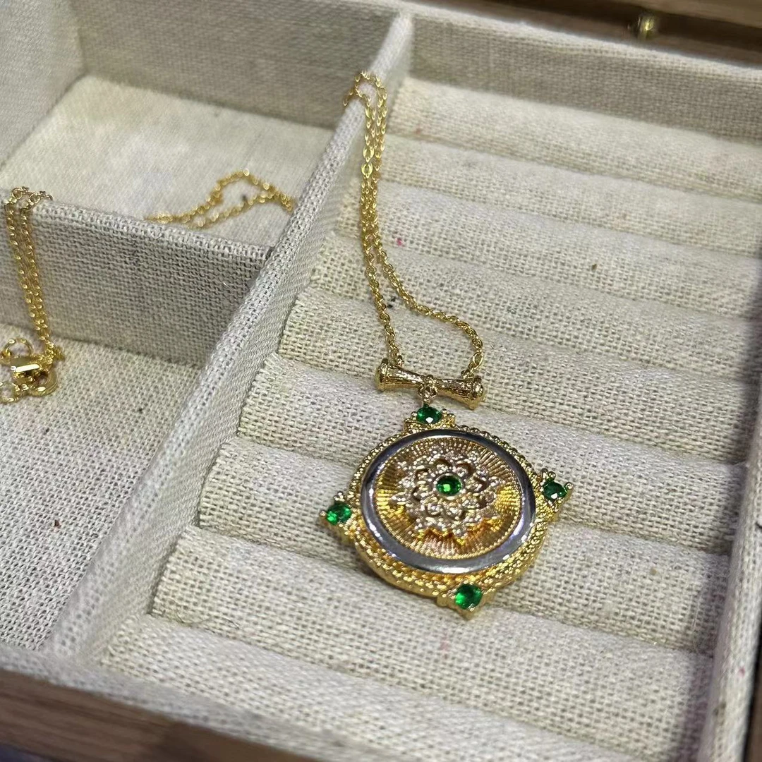 铜合金项链 轻奢宫廷复古风拉丝项链-1935