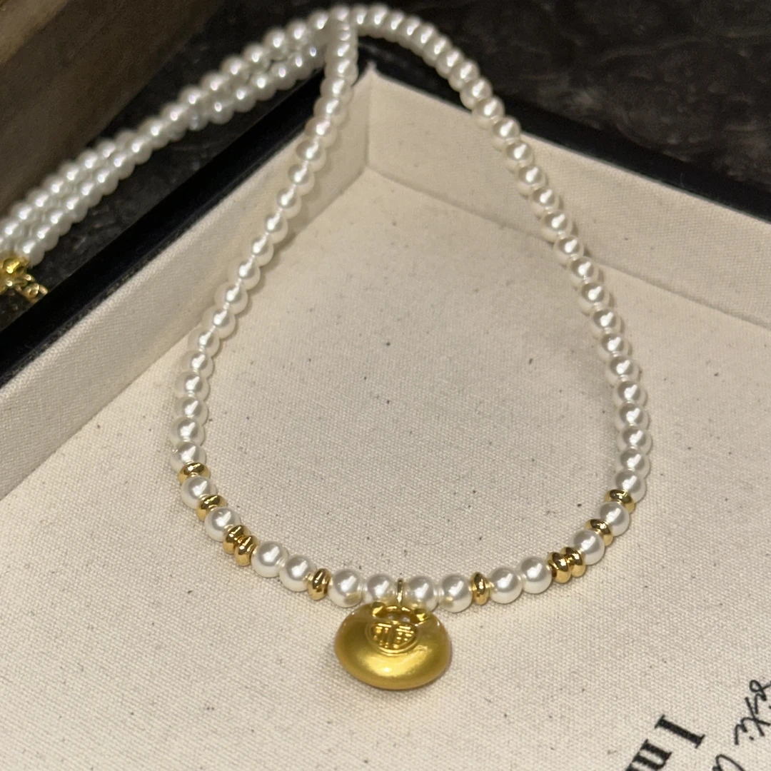 铜合金项链 新中式福字吊坠轻奢项链-2310