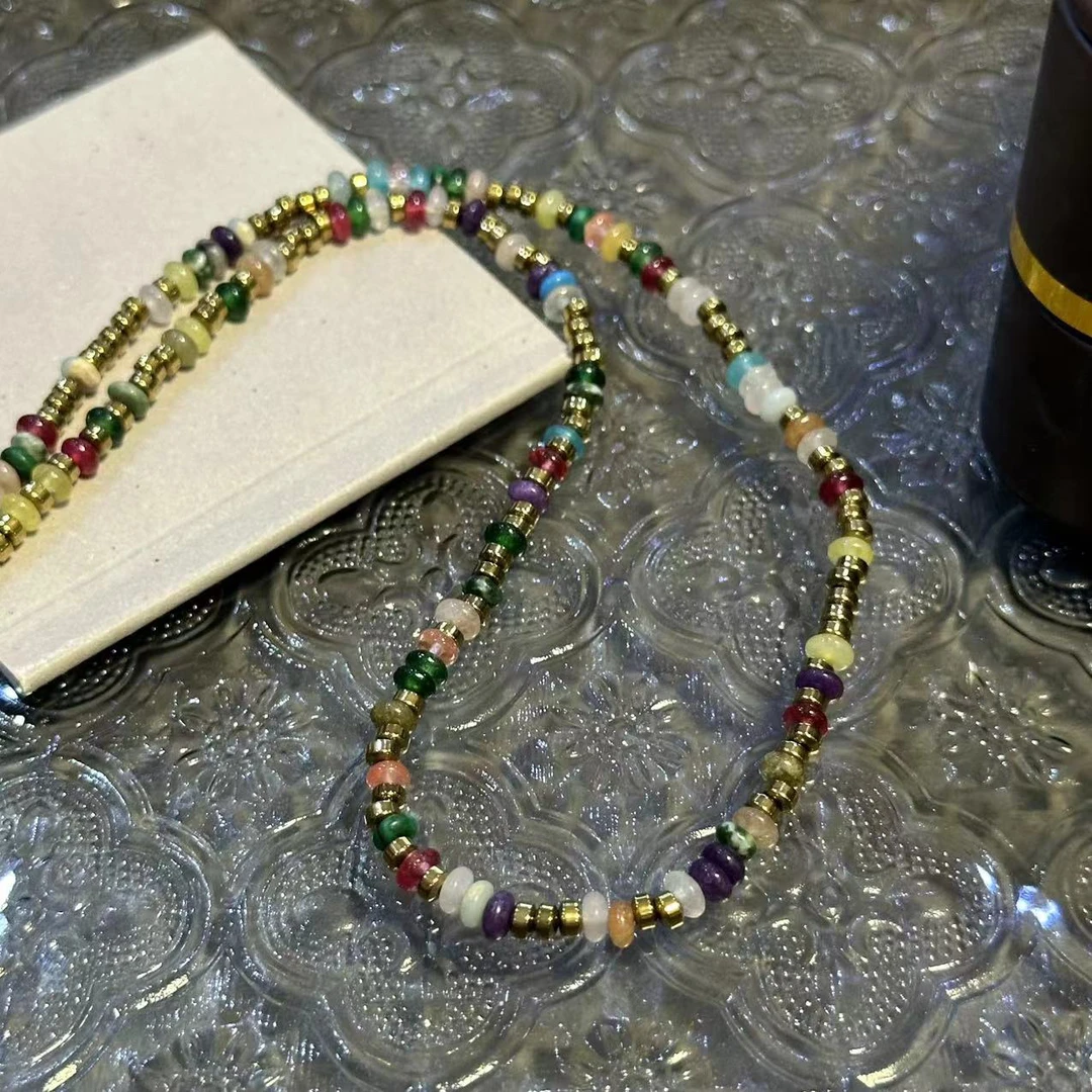 钛钢项链 彩色精致时尚项链-1700