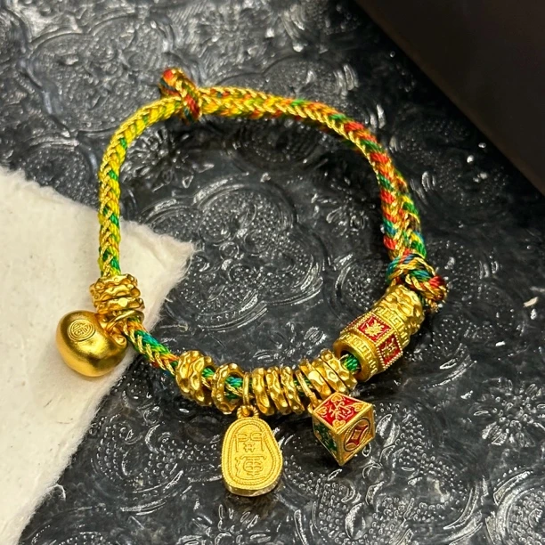 铜合金手链 秤砣胖福编织手链-1139