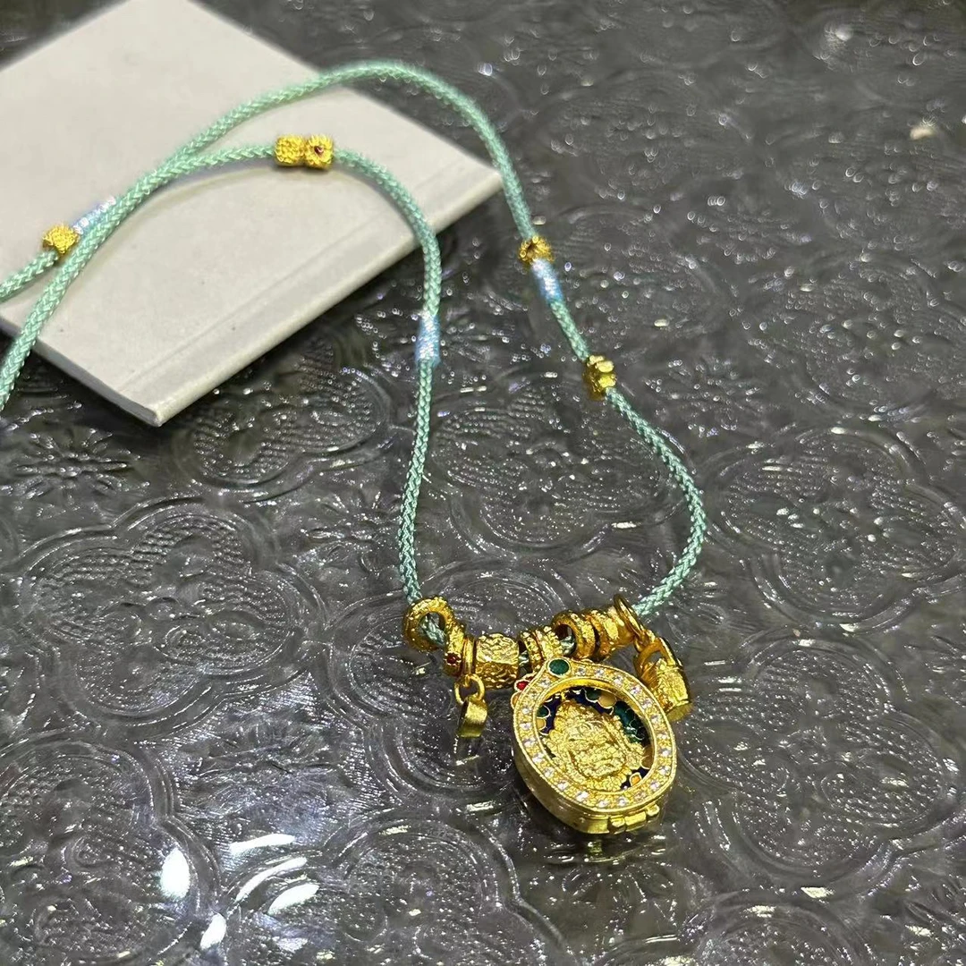 铜合金项链 黄米神新中式浅绿色项链-1971