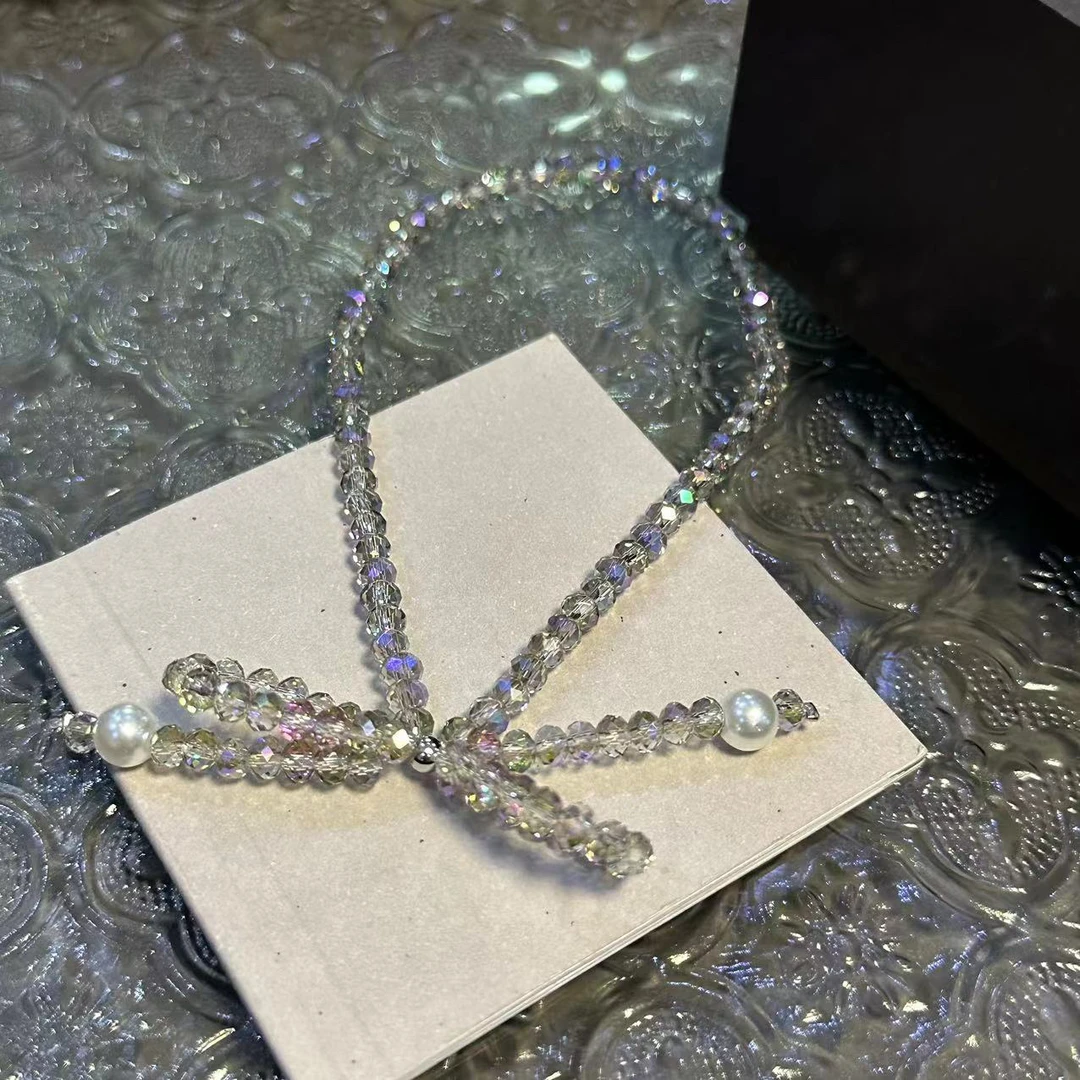 钛钢脚链 蝴蝶结晶晶脚链-1062