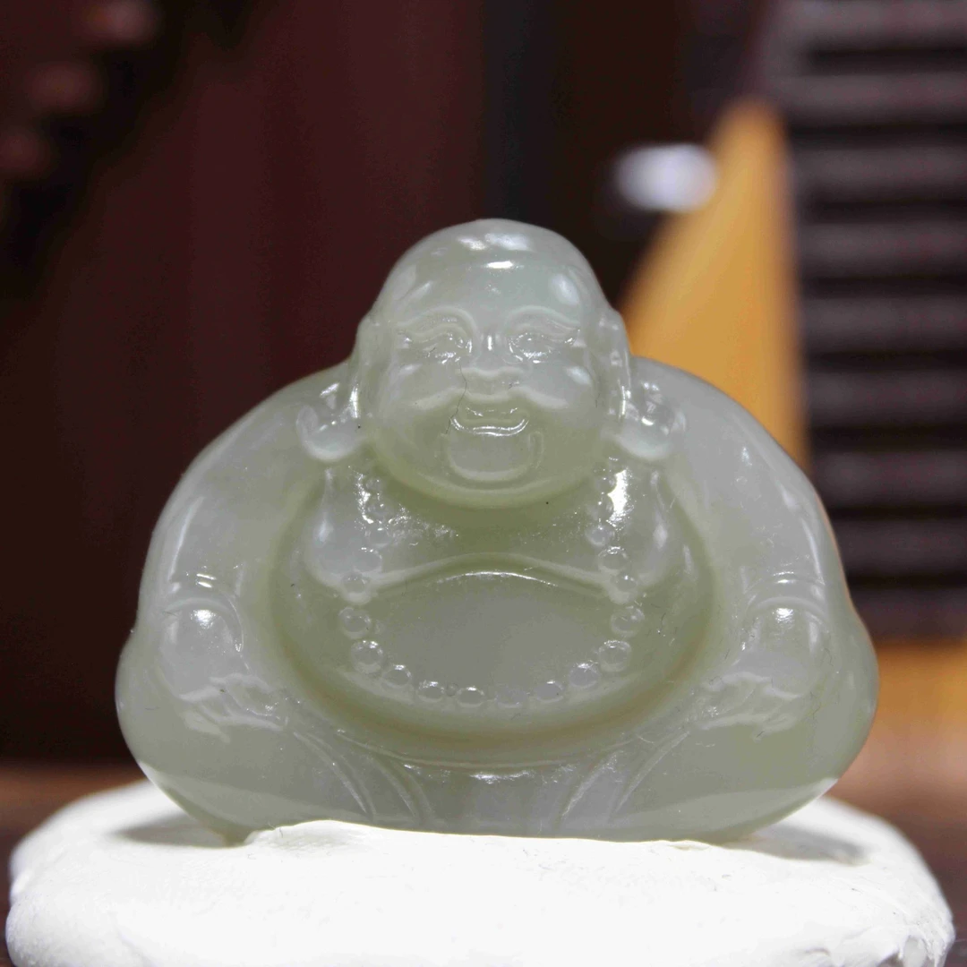 Q和田玉弥勒佛吊坠