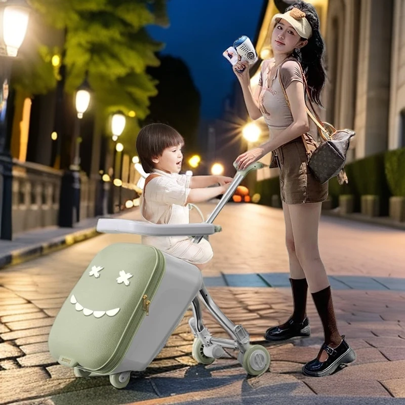 【推车式遛娃行李箱】儿童拉杆箱坐骑旅行箱 子20寸登机宝宝可坐车
