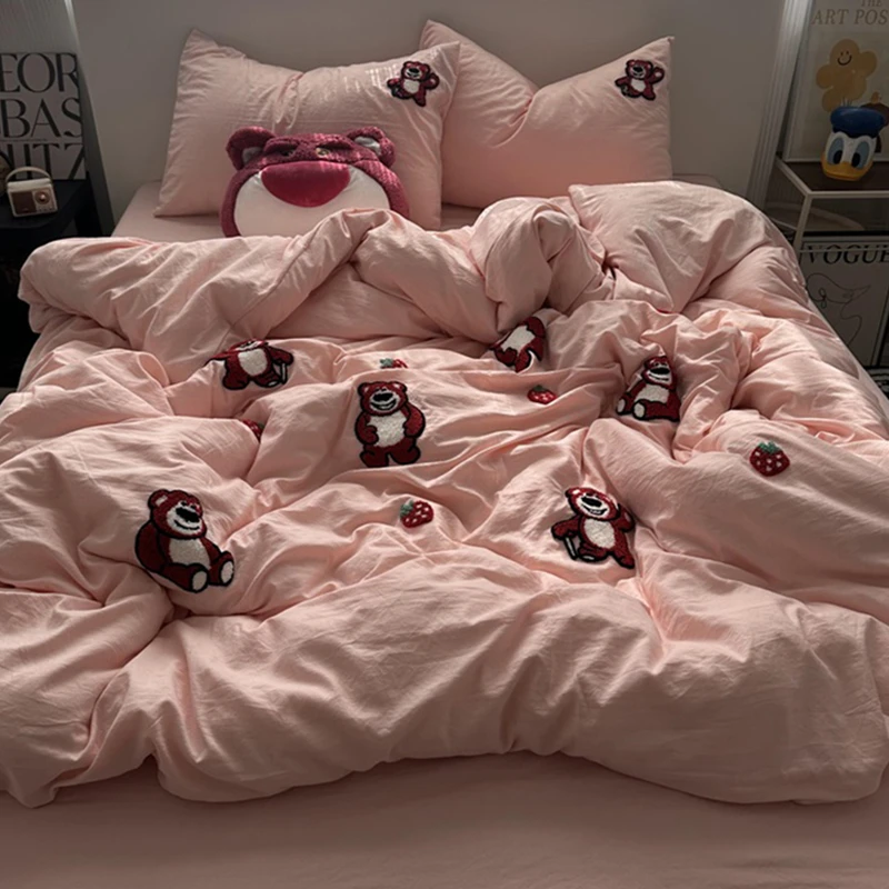 家用款磨毛四件套非全棉纯棉儿童床品学生宿舍单人床上用品三件套