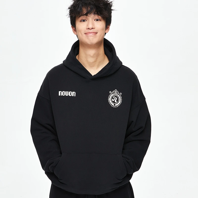 NOWON 基础LOGO帽衫PASSION连帽卫衣男潮牌重磅美式情侣装外套