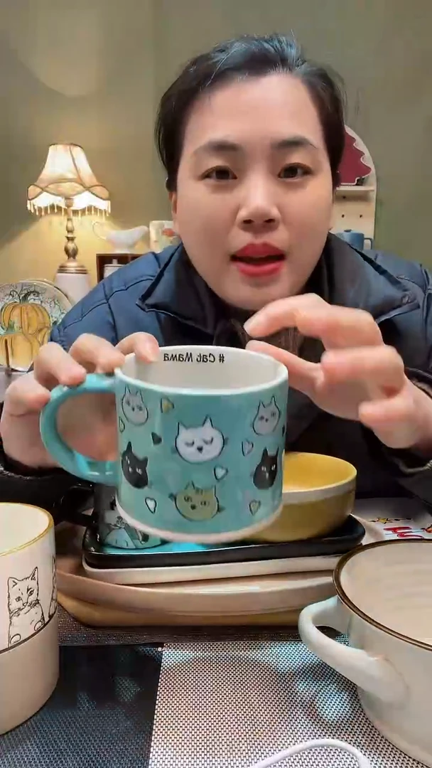 【闪购商品】陶瓷瓷片瑕疵款 猫咪杯子 微瑕满20发货