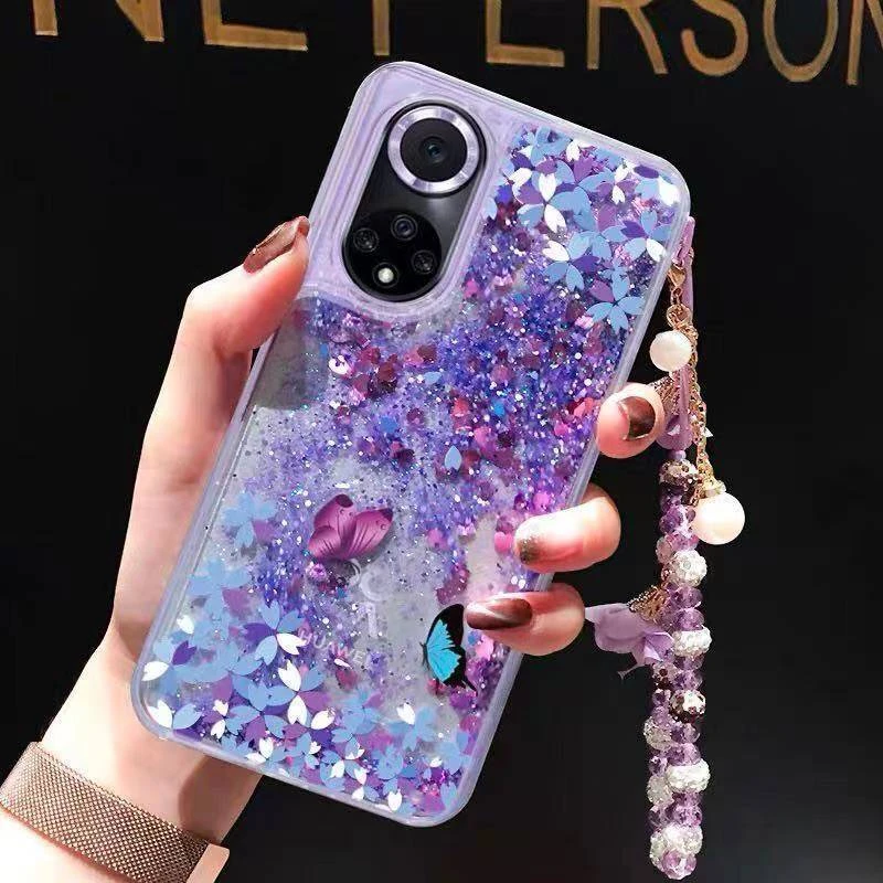 华为nova9手机壳网红nova9pro液体流沙荣耀50全包防摔50se女款潮