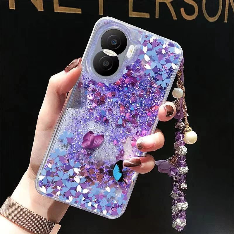 华为荣耀畅玩40plus手机壳女款20/30plus流沙X40/X30i全包防摔潮