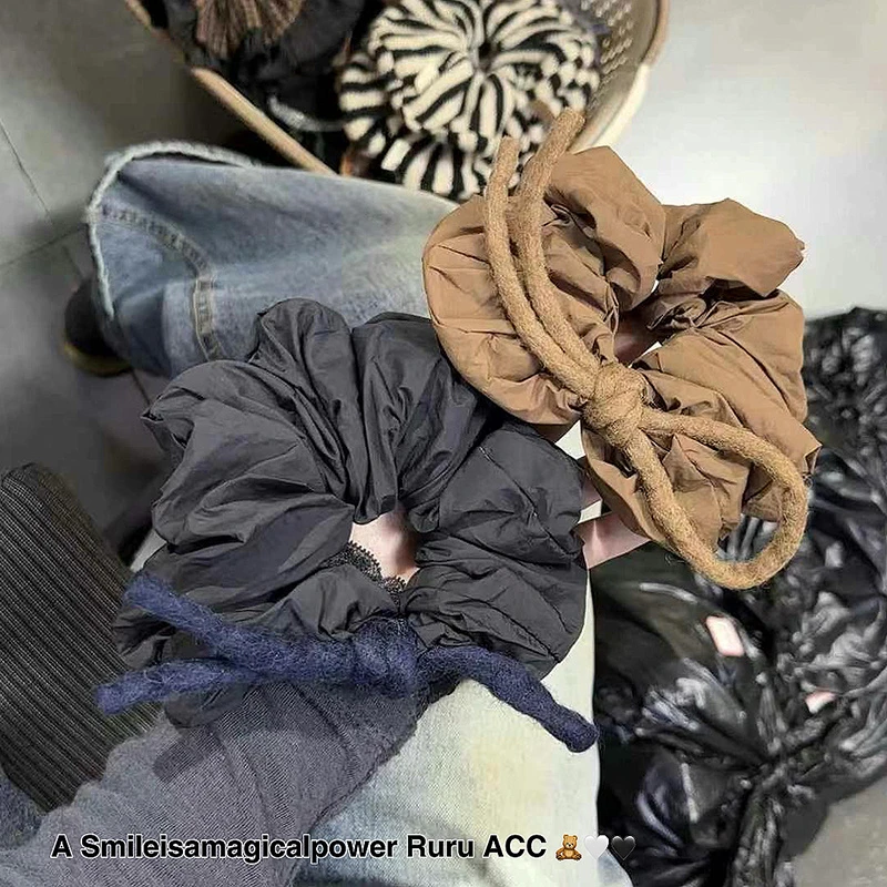 韩国爆款高级小众系带蝴蝶结大肠发圈头绳百搭网红少女丸子头发绳