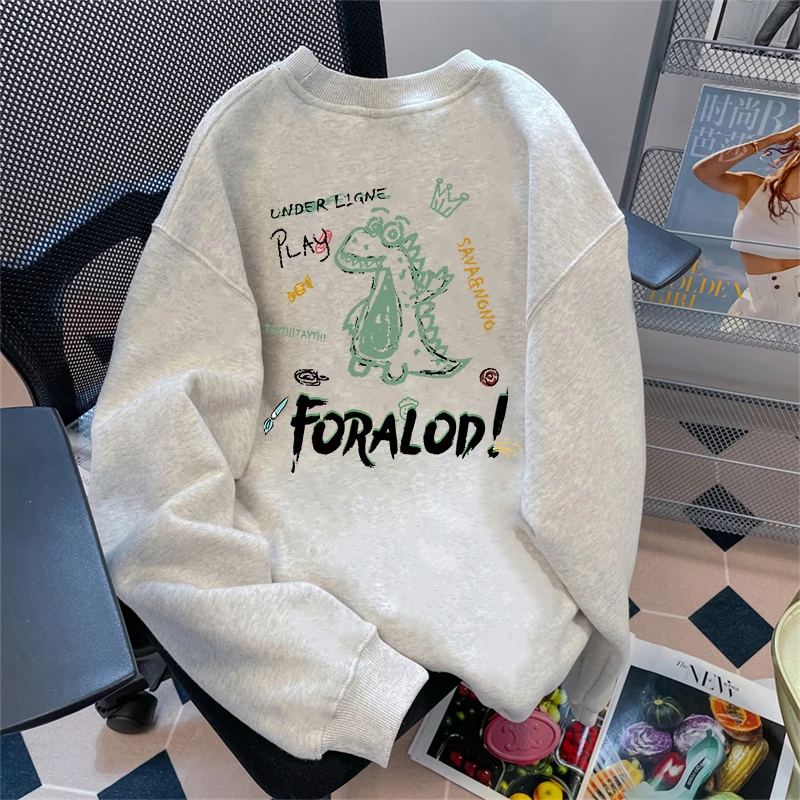 秋冬季新款减龄卡通印花痞帅青少年百搭圆领卫衣男休闲宽松上衣潮