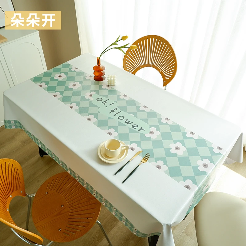 朵朵开奶油风春天花朵桌布防水防油防烫免洗餐桌布台布茶几垫