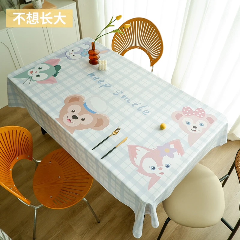不想长大奶油风花朵桌布防水防油防烫免洗餐桌布台布茶几垫pvc