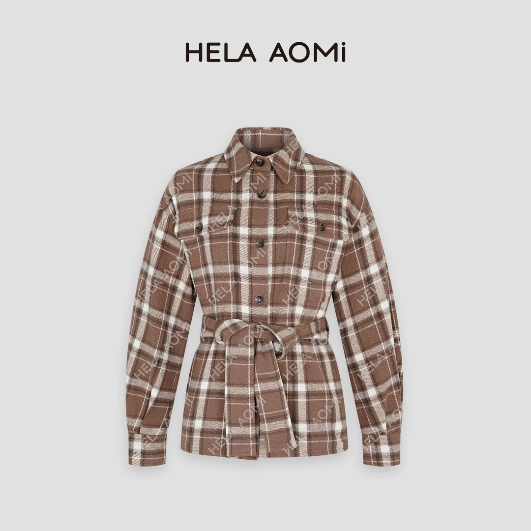 HELA AOMI“美拉德格子”复古时尚经典女士短外套CY3DX10017