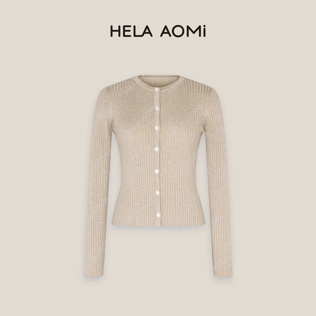 HELA AOMI“巴曼针织”气质柔软亲肤慵懒风宽松开衫CY4CQ31700