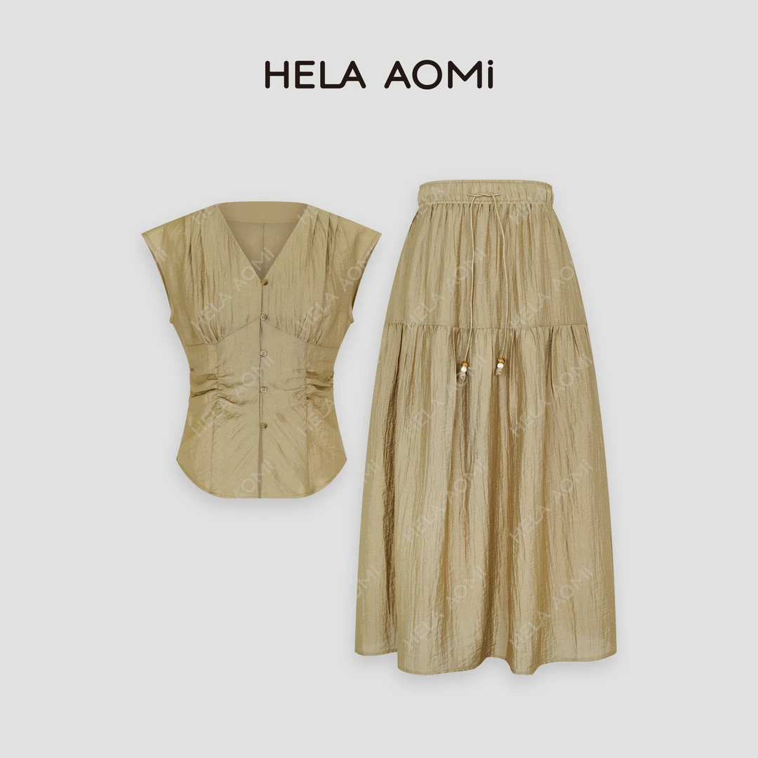 HELA AOMI “赫拉小姐”夏季气质高汲感小众设计套装CY4AX99019