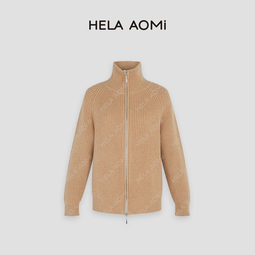 HELA AOMI“美拉德衣柜”100%羊毛休闲时尚针织短外套CY3DX41003