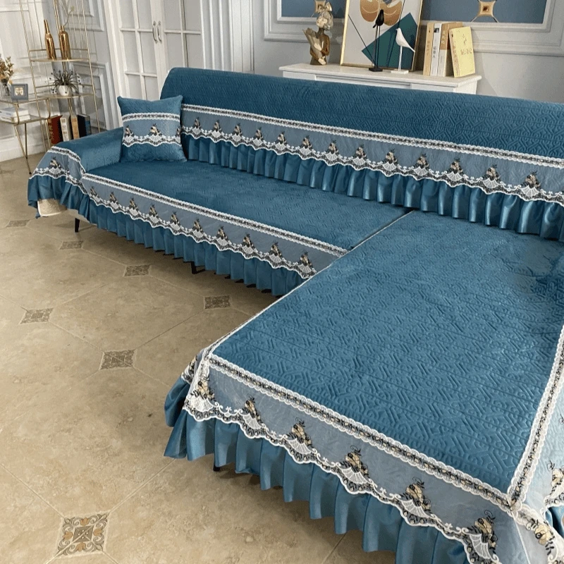 【繁花套餐】防滑沙发垫子夹棉加厚坐垫靠背巾沙发套罩四季通用新款