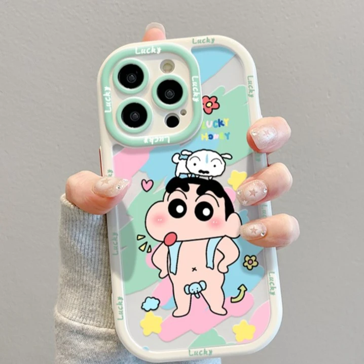 洗澡小新苹果14手机壳iphone13promax女12/11男xs新款8/7plus华为